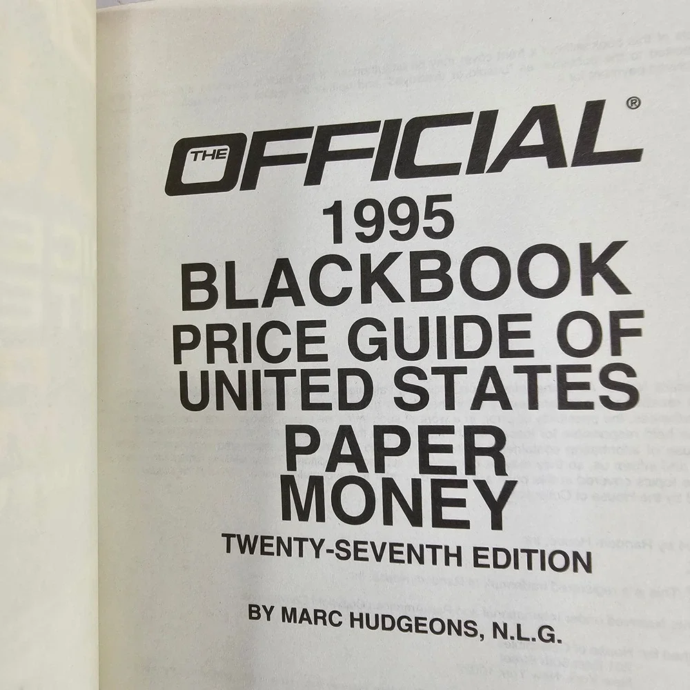 Official 1995 Blackbook‎ Price Guide US Paper Money 27th Edition Collectibles
